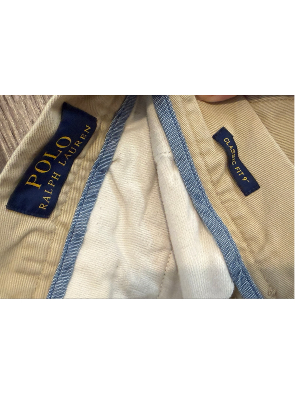 Polo Ralph Lauren Mens Classic Fit Chino Shorts Sz 30 Tan Khaki Flat Front 9” - Picture 4 of 7